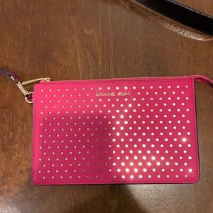 Micheal kor hot pink wristlet brand new